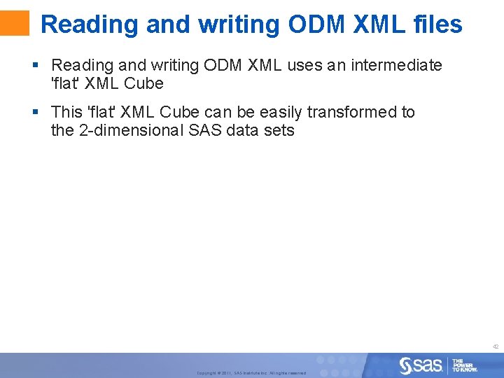 Reading and writing ODM XML files § Reading and writing ODM XML uses an