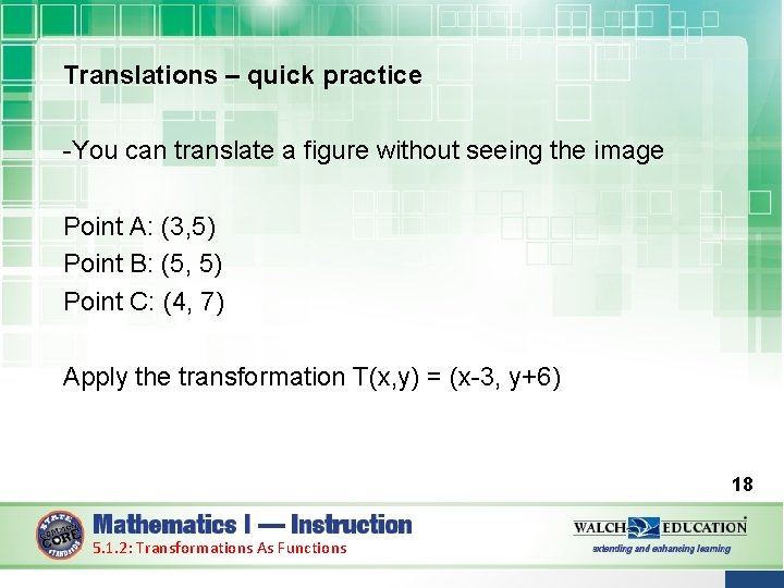 Translations – quick practice -You can translate a figure without seeing the image Point