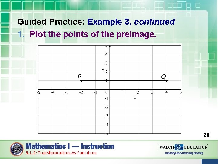 Guided Practice: Example 3, continued 1. Plot the points of the preimage. 29 5.