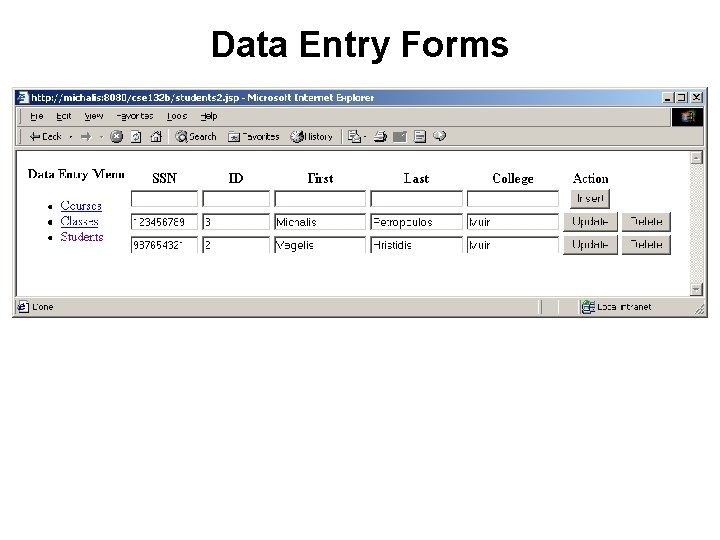 Data Entry Forms 