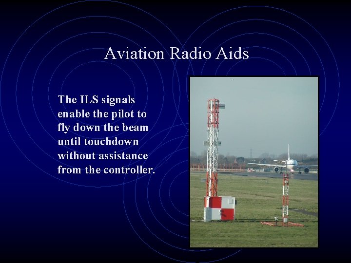 Aviation Radio Aids The ILS signals enable the pilot to fly down the beam