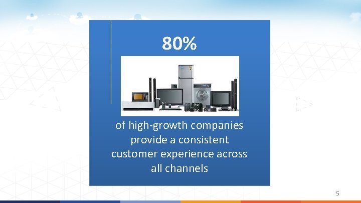 80% of high-growth companies provide a consistent customer experience across all channels 5 