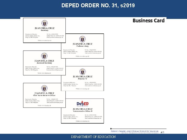 DEPED ORDER NO. 31, s 2019 DEPARTMENT OF EDUCATION 