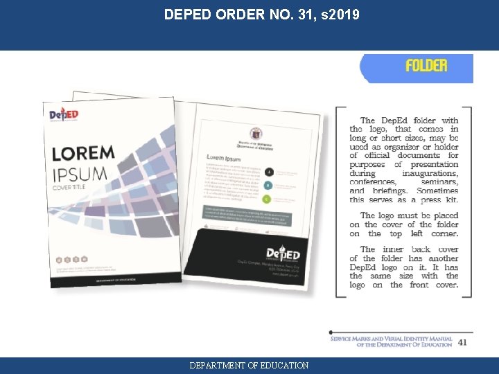 DEPED ORDER NO. 31, s 2019 DEPARTMENT OF EDUCATION 