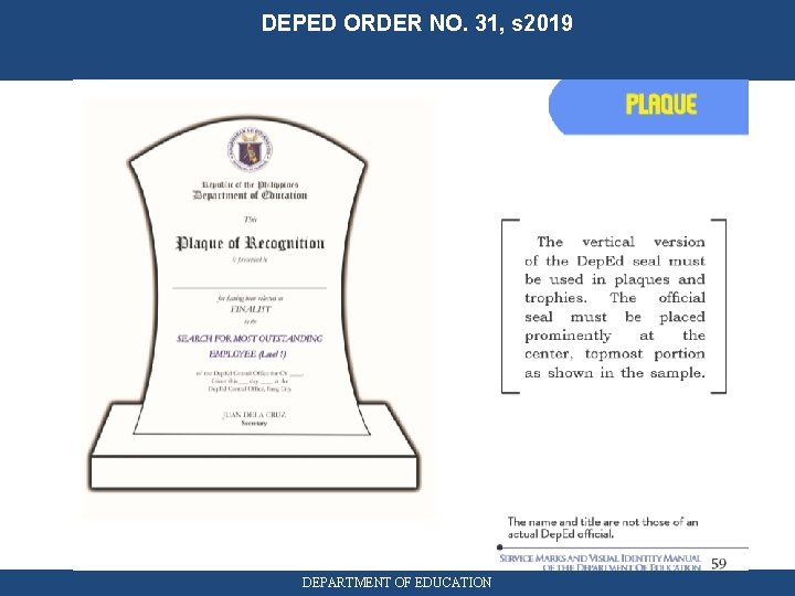 DEPED ORDER NO. 31, s 2019 DEPARTMENT OF EDUCATION 