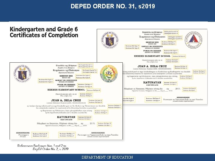 DEPED ORDER NO. 31, s 2019 DEPARTMENT OF EDUCATION 