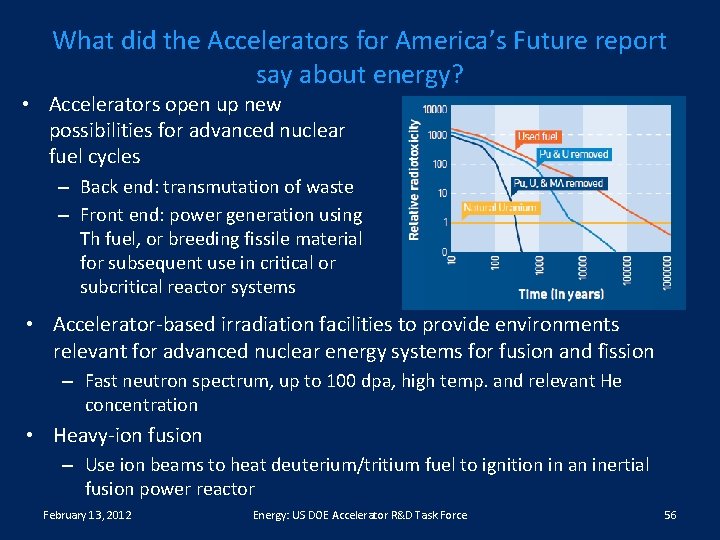 What did the Accelerators for America’s Future report say about energy? • Accelerators open