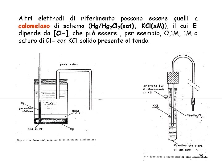 Altri elettrodi di riferimento possono essere quelli a calomelano di schema (Hg/Hg 2 Cl