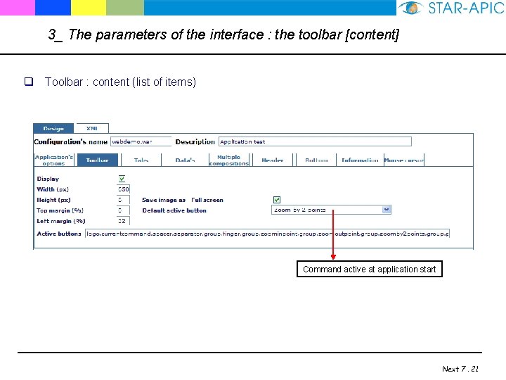 3_ The parameters of the interface : the toolbar [content] q Toolbar : content