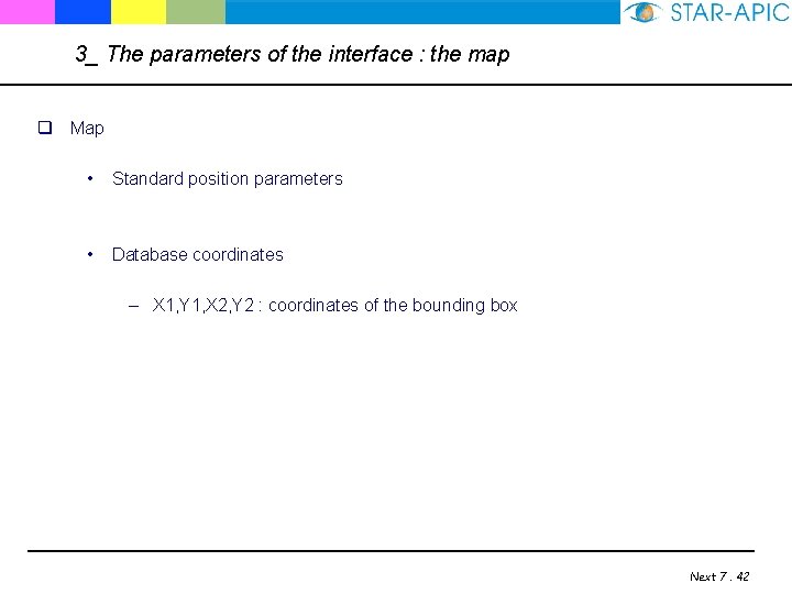 3_ The parameters of the interface : the map q Map • Standard position