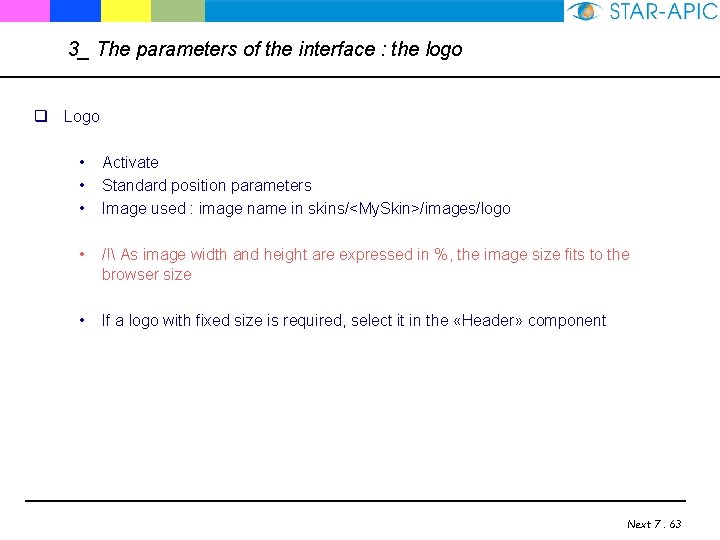 3_ The parameters of the interface : the logo q Logo • • •