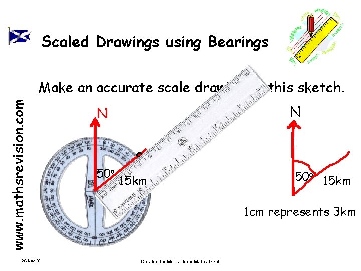 Scaled Drawings using Bearings www. mathsrevision. com Make an accurate scale drawing of this