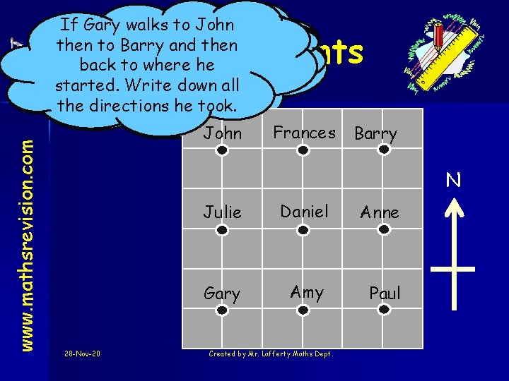 Gary walks to John If Anne Julie If If Daniel Amy If Daniel isisfacing