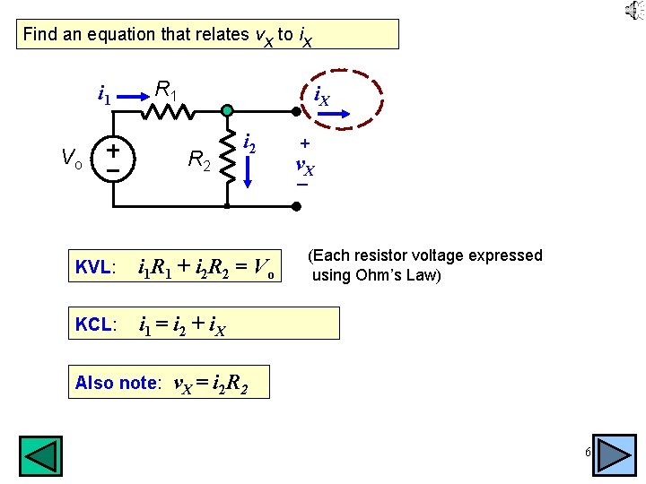 Find an equation that relates vx to ix i 1 R 1 Vo i.