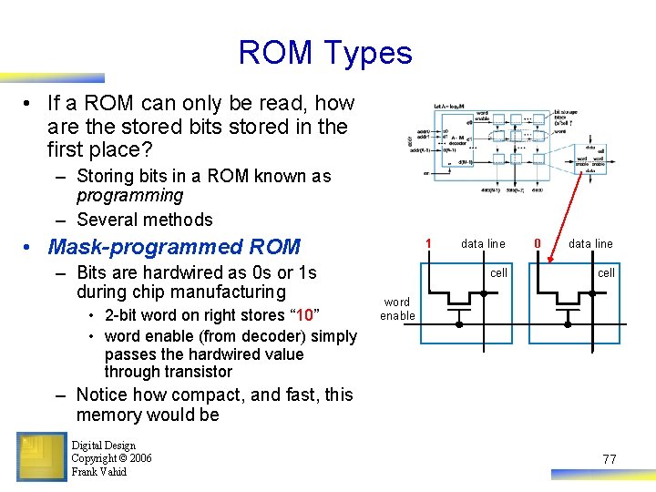 ROM Types • If a ROM can only be read, how are the stored