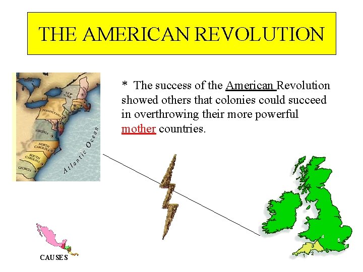 THE AMERICAN REVOLUTION * The success of the American Revolution showed others that colonies