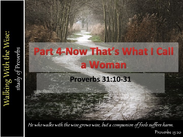 study of Proverbs Walking With the Wise: Part 4 -Now That’s What I Call