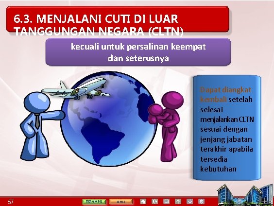 6. 3. MENJALANI CUTI DI LUAR TANGGUNGAN NEGARA (CLTN) kecuali untuk persalinan keempat dan