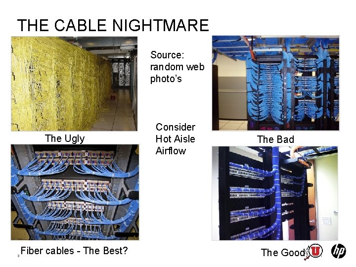 THE CABLE NIGHTMARE Source: random web photo’s The Ugly 8 Fiber cables - The