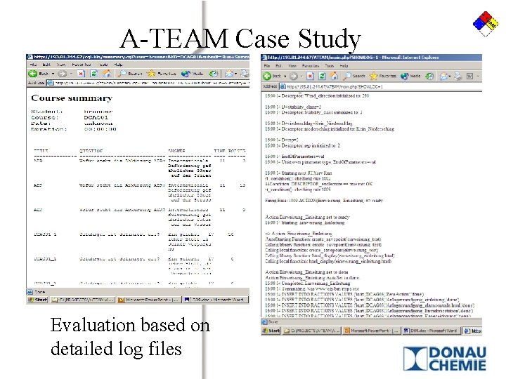 A-TEAM Case Study Evaluation based on detailed log files A-TEAM Case Study Evaluation based on detailed log files