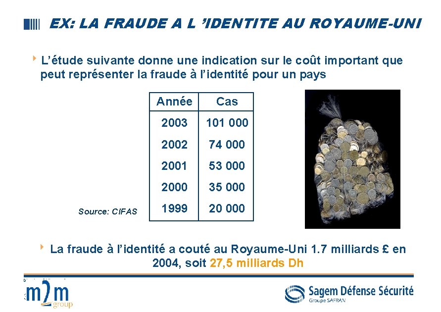 EX: LA FRAUDE A L ’IDENTITE AU ROYAUME-UNI 8 L’étude suivante donne une indication