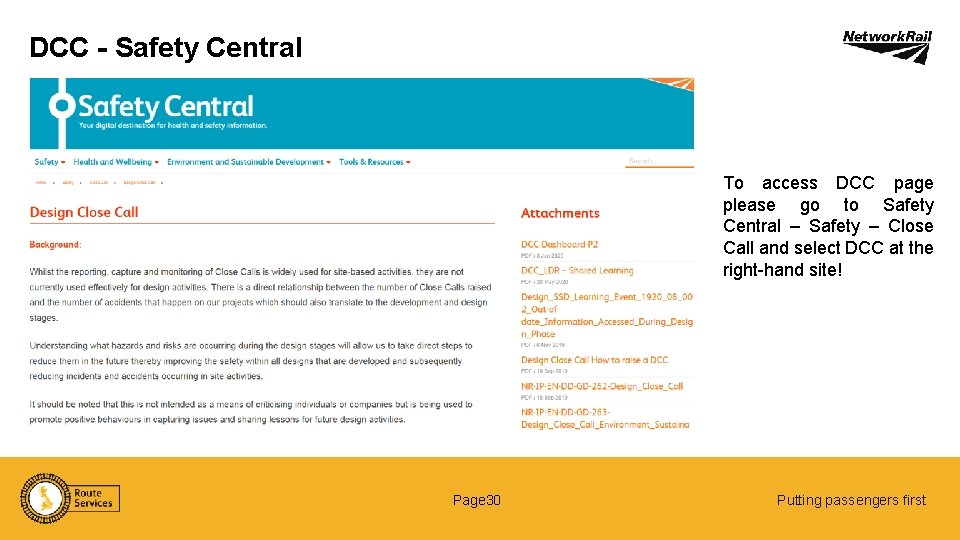 DCC - Safety Central To access DCC page please go to Safety Central –