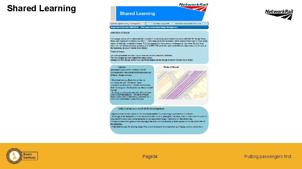 Shared Learning Page 34 Putting passengers first 