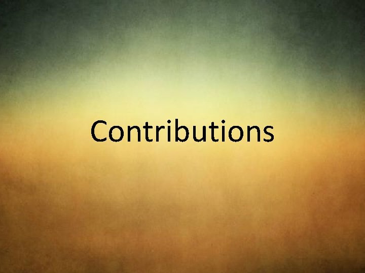 Contributions 