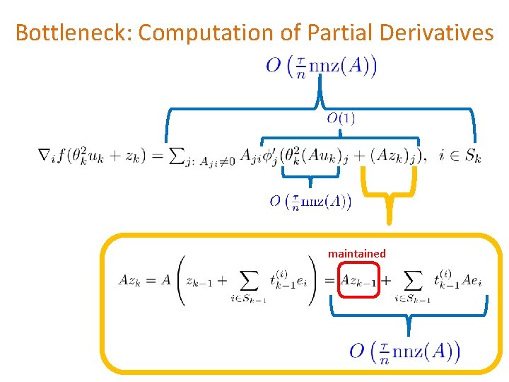 Bottleneck: Computation of Partial Derivatives maintained 