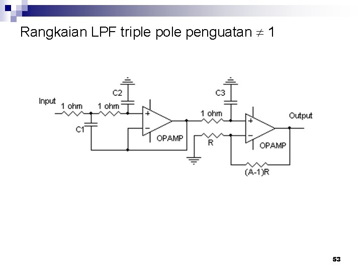 Rangkaian LPF triple pole penguatan 1 53 