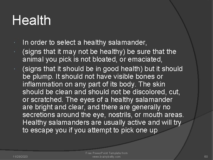 Health In order to select a healthy salamander, (signs that it may not be Health In order to select a healthy salamander, (signs that it may not be