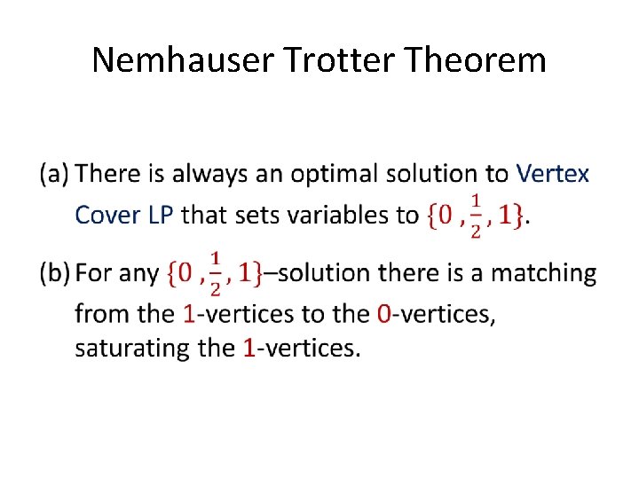 Nemhauser Trotter Theorem • 