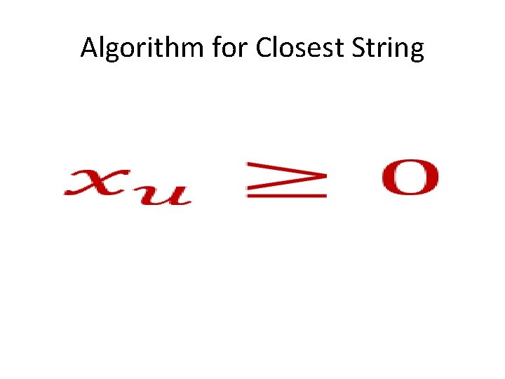 Algorithm for Closest String • 