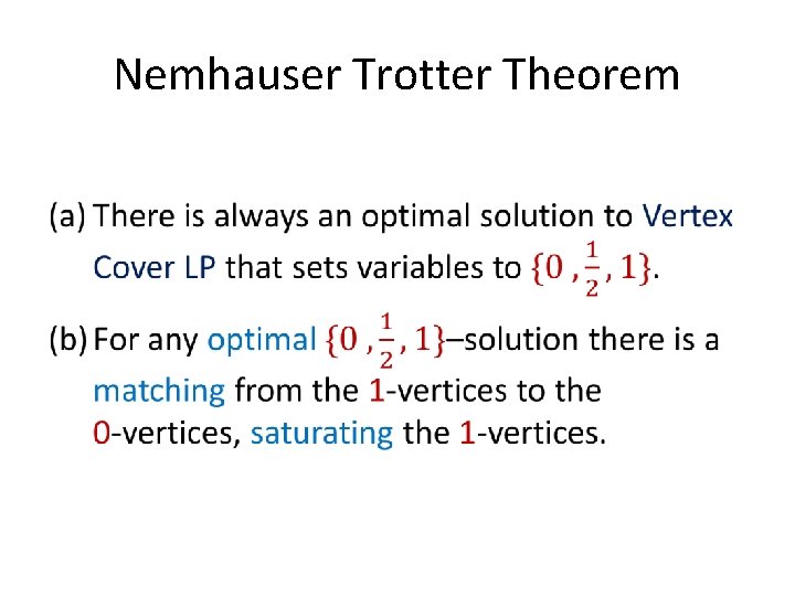 Nemhauser Trotter Theorem • 