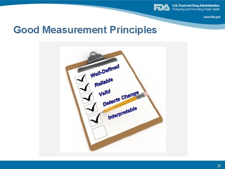 Good Measurement Principles fin l-De ed l We e iabl l e R id