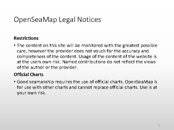 Open. Sea. Map Legal Notices Restrictions • The content on this site will be