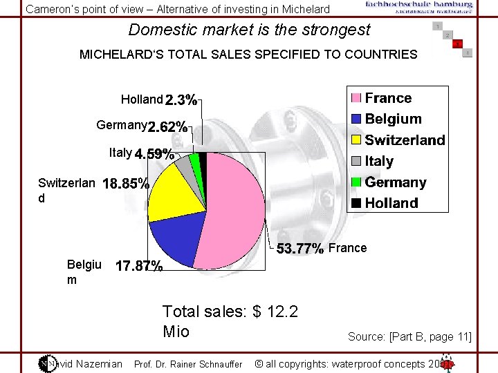 Cameron‘s point of view – Alternative of investing in Michelard Domestic market is the