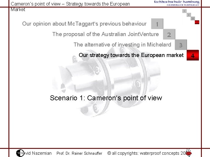 Cameron‘s point of view – Strategy towards the European Market Our opinion about Mc.