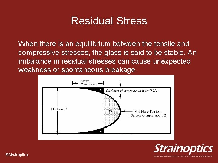 Residual Stress When there is an equilibrium between the tensile and compressive stresses, the