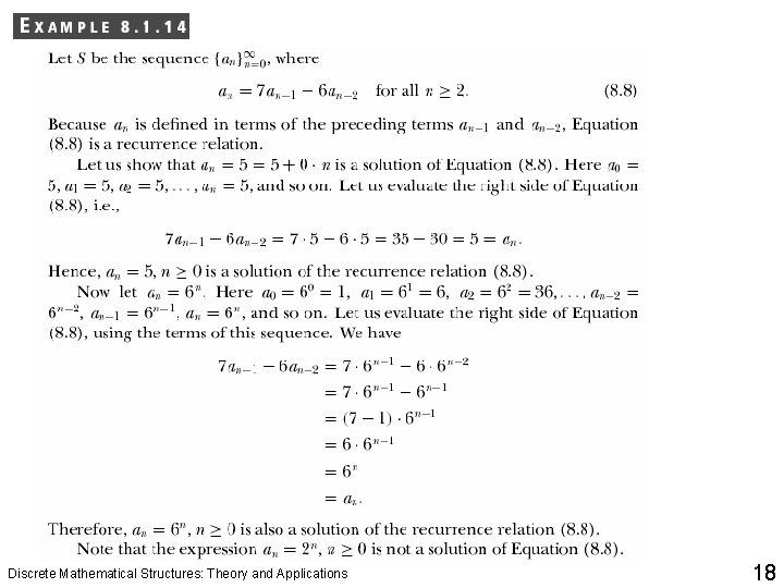 Discrete Mathematical Structures: Theory and Applications 18 