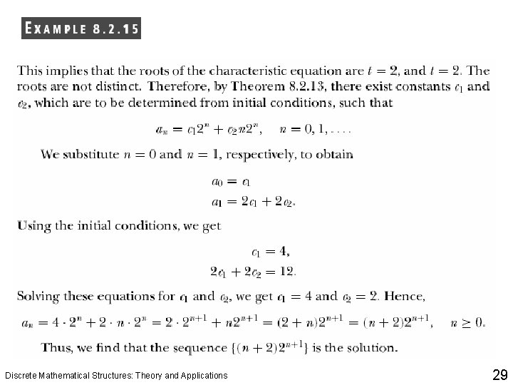 Discrete Mathematical Structures: Theory and Applications 29 