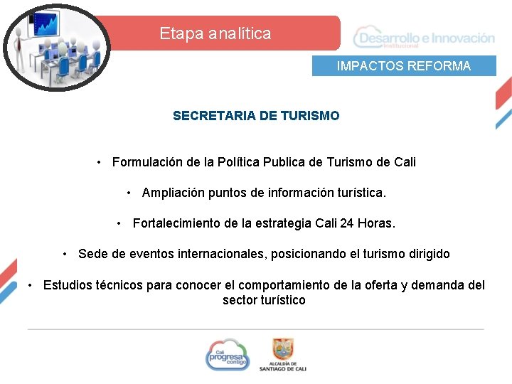  Etapa analítica IMPACTOS REFORMA SECRETARIA DE TURISMO • Formulación de la Política Publica