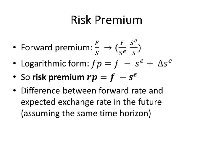 Risk Premium • 