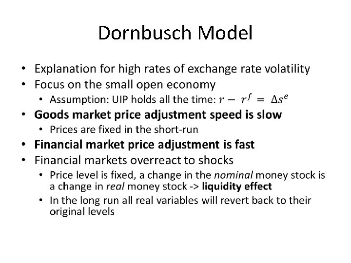 Dornbusch Model • 