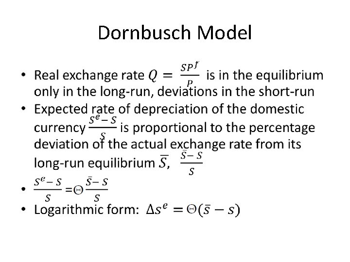 Dornbusch Model • 