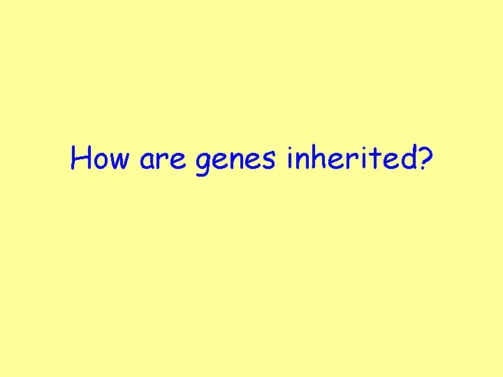 How are genes inherited? 