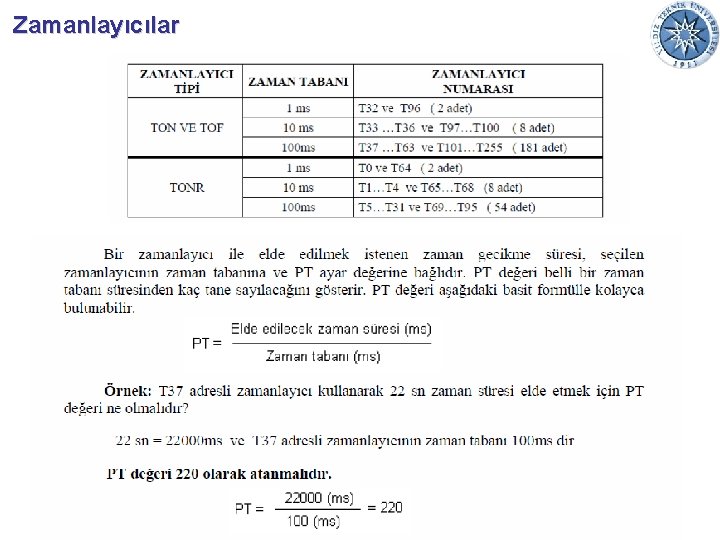 Zamanlayıcılar 11/28/2020 Endüstriyel Otomasyon 8 