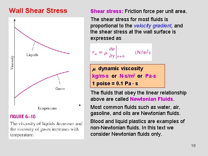 Wall Shear Stress Shear stress: Friction force per unit area. The shear stress for