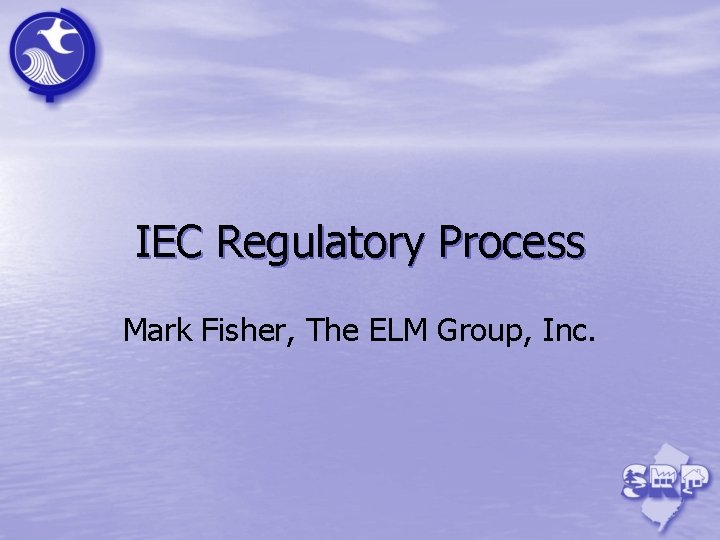 IEC Regulatory Process Mark Fisher, The ELM Group, Inc. 