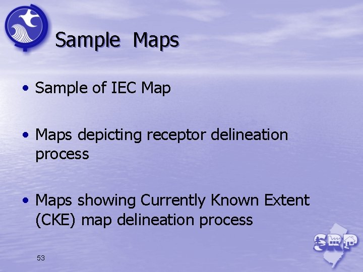 Sample Maps • Sample of IEC Map • Maps depicting receptor delineation process •